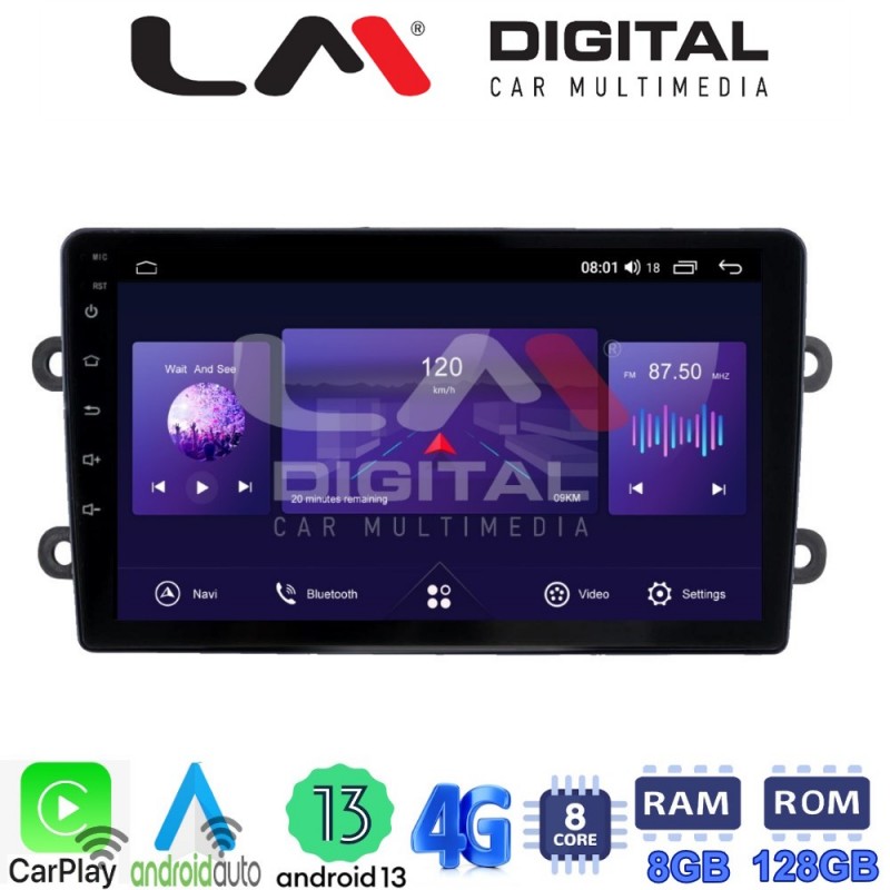 LM Digital - LM ZT8708 GPS Οθόνη OEM Multimedia Αυτοκινήτου για DACIA DUSTER – LOGAN - SUNDERO 2013 &gt; 2018 (CarPlay/AndroidAuto/BT/GPS/WIFI/GPRS)