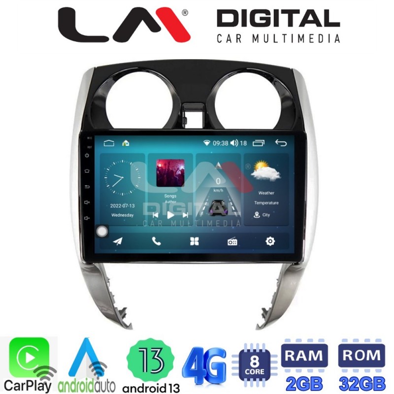 LM Digital - LM ZR8790 GPS Οθόνη OEM Multimedia Αυτοκινήτου για Nissan Note 2013 &gt; 2020 (CarPlay/AndroidAuto/BT/GPS/WIFI/GPRS)