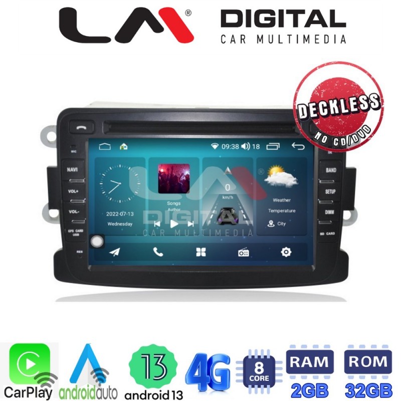 LM Digital - LM R8157 GPS Οθόνη OEM Multimedia Αυτοκινήτου για Dacia Duster, Logan, Sandero, Renault Captur (CarPlay/AndroidAuto/BT/GPS/WIFI/GPRS)