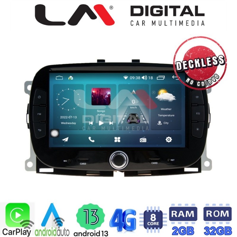 LM Digital - LM R8198 GPS Οθόνη OEM Multimedia Αυτοκινήτου για Fiat 500 2018 (CarPlay/AndroidAuto/BT/GPS/WIFI/GPRS)