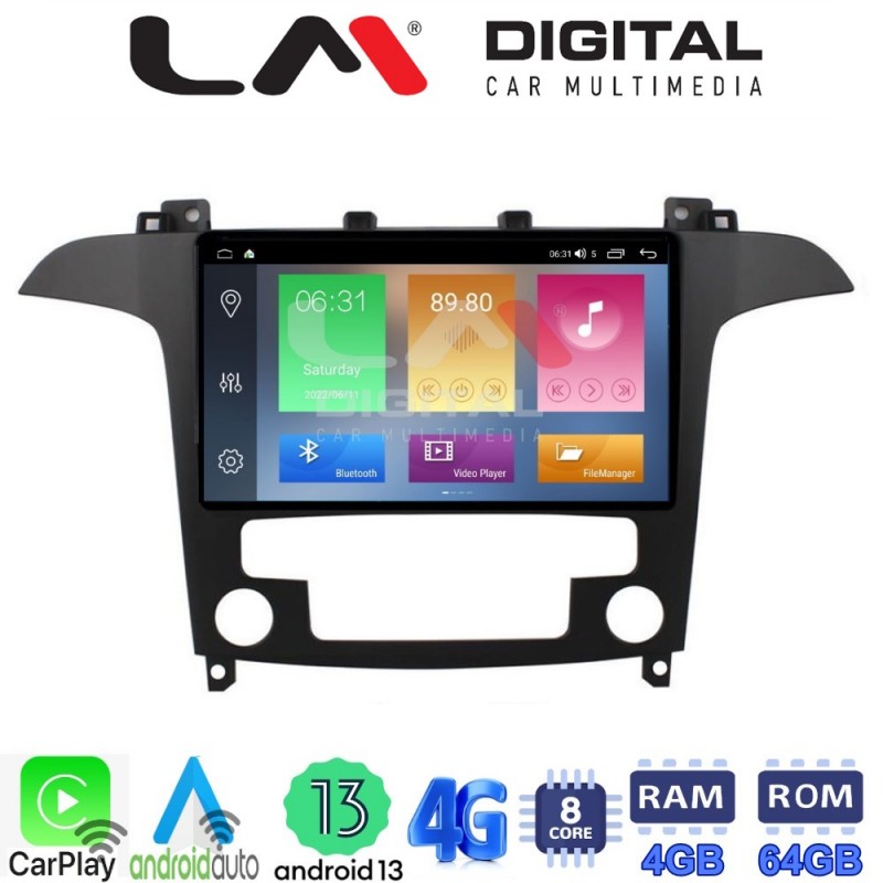 LM Digital - LM ZC8003 GPS Οθόνη OEM Multimedia Αυτοκινήτου για Ford S-Max 2006 &gt; 2014 (CarPlay/AndroidAuto/BT/GPS/WIFI/GPRS)