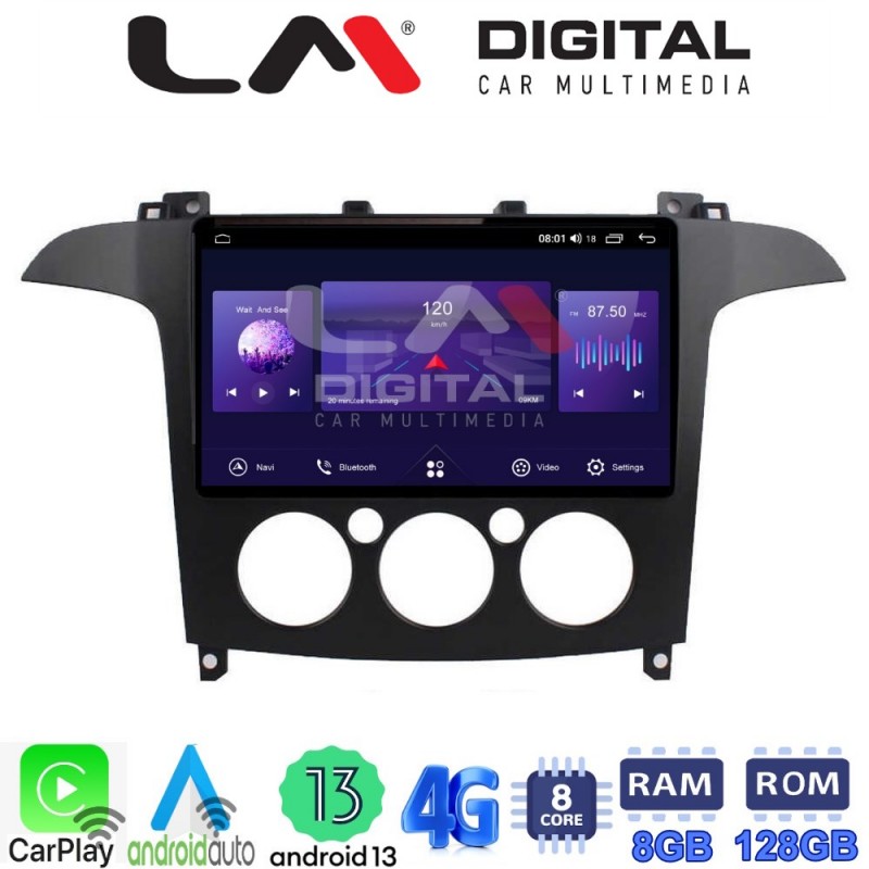 LM Digital - LM ZT8003A GPS Οθόνη OEM Multimedia Αυτοκινήτου για Ford S-Max 2006 &gt; 2014 (CarPlay/AndroidAuto/BT/GPS/WIFI/GPRS)