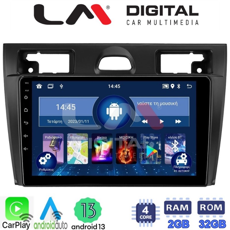 LM Digital - LM ZN4140B GPS Οθόνη OEM Multimedia Αυτοκινήτου για Ford Fiesta 2006 -&gt; 2008 (CarPlay/AndroidAuto/BT/GPS/WIFI/GPRS)