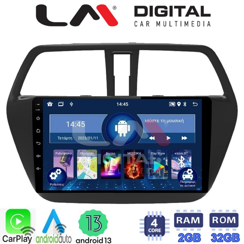 LM Digital - LM ZN4337 GPS Οθόνη OEM Multimedia Αυτοκινήτου για SUZUKI SX4 SCROSS 2014&gt; (CarPlay/AndroidAuto/BT/GPS/WIFI/GPRS)