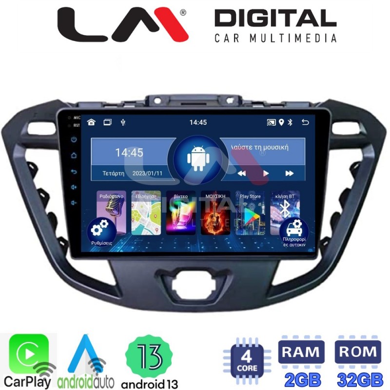 LM Digital - LM ZN4366 GPS Οθόνη OEM Multimedia Αυτοκινήτου για TRANSIT CUSTOM - TOURNEO CUSTOM 2013&gt; (CarPlay/AndroidAuto/BT/GPS/WIFI/GPRS)