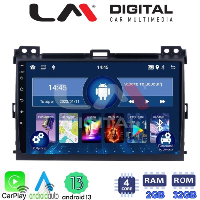 LM Digital - LM ZN4384 GPS Οθόνη OEM Multimedia Αυτοκινήτου για TOYOTA LANDCRUISER J100 2003&gt;2009   (CarPlay/AndroidAuto/BT/GPS/WIFI/GPRS)