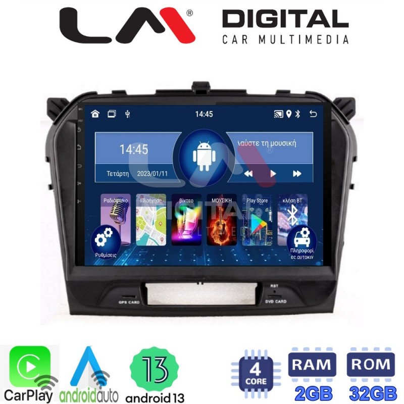 LM Digital - LM ZN4571 GPS Οθόνη OEM Multimedia Αυτοκινήτου για SUZUKI VITARA & BREZZA 2016&gt; (CarPlay/AndroidAuto/BT/GPS/WIFI/GPRS)