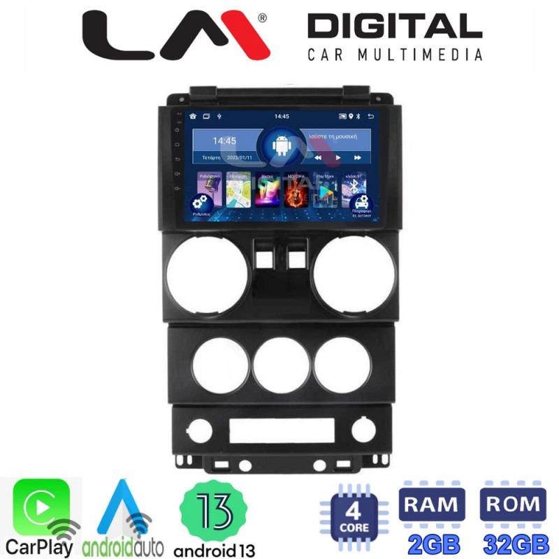 LM Digital - LM ZN4748 GPS Οθόνη OEM Multimedia Αυτοκινήτου για JEEP WRANGLER 2007 &gt; 2011 (CarPlay/AndroidAuto/BT/GPS/WIFI/GPRS)