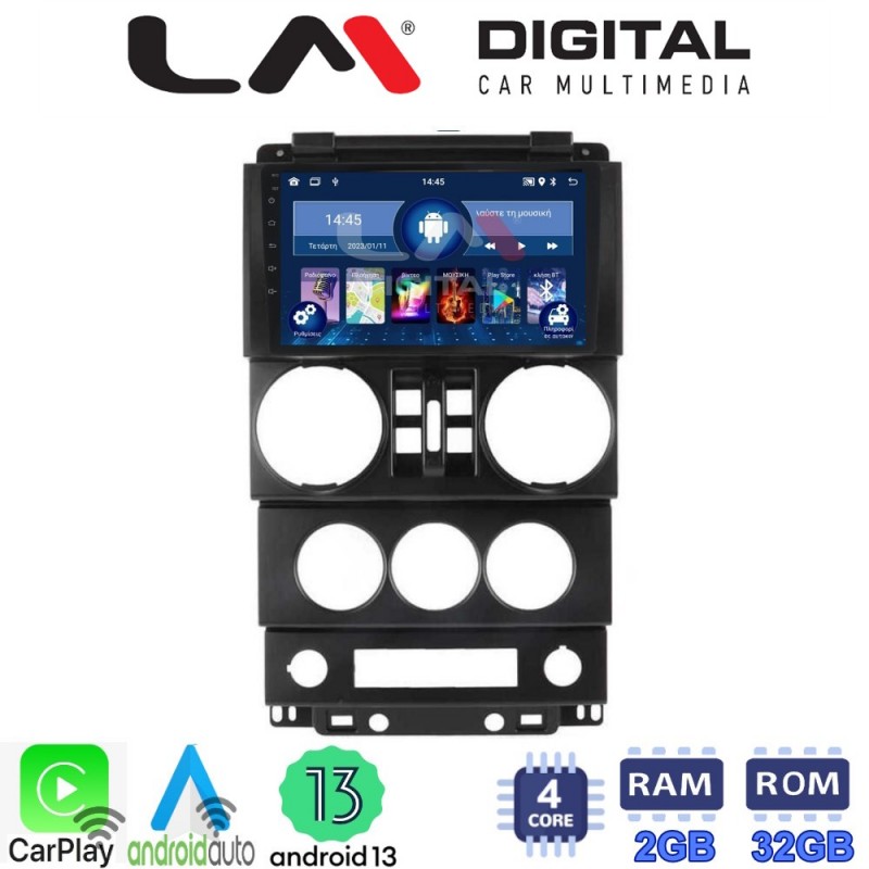 LM Digital - LM ZN4748B GPS Οθόνη OEM Multimedia Αυτοκινήτου για JEEP WRANGLER 2007 &gt; 2011 (CarPlay/AndroidAuto/BT/GPS/WIFI/GPRS)