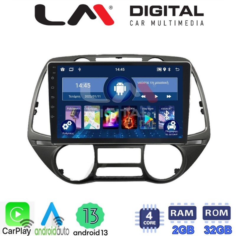 LM Digital - LM ZN4837 GPS Οθόνη OEM Multimedia Αυτοκινήτου για Hyundai i20 2008 &gt; 2014 (CarPlay/AndroidAuto/BT/GPS/WIFI/GPRS)