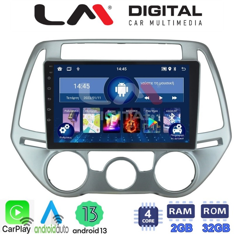 LM Digital - LM ZN4839 GPS Οθόνη OEM Multimedia Αυτοκινήτου για HYUNDAI i20 2008&gt;2013 (CarPlay/AndroidAuto/BT/GPS/WIFI/GPRS)