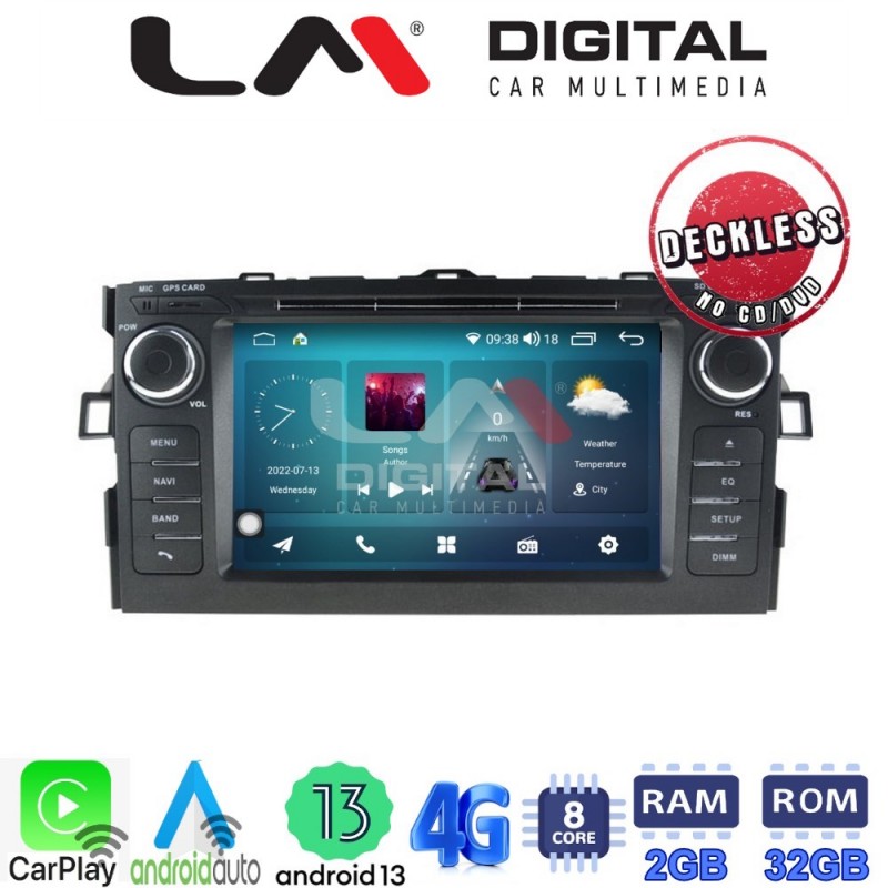 LM Digital - LM R8028 GPS Οθόνη OEM Multimedia Αυτοκινήτου για TOYOTA AURIS 2007 &gt; 2012 (CarPlay/AndroidAuto/BT/GPS/WIFI/GPRS)