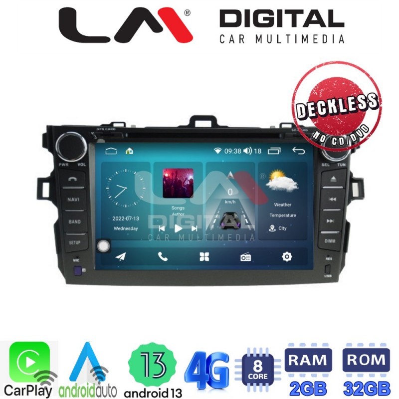 LM Digital - LM R8063 GPS Οθόνη OEM Multimedia Αυτοκινήτου για TOYOTA COROLLA 4πορτο  2008 &gt; 2013 (CarPlay/AndroidAuto/BT/GPS/WIFI/GPRS)