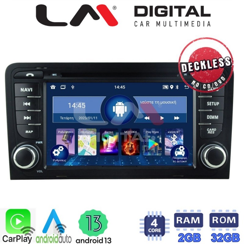 LM Digital - LM N4049 GPS Οθόνη OEM Multimedia Αυτοκινήτου για AUDI A3 8P 2003-2012 (CarPlay/AndroidAuto/BT/GPS/WIFI)