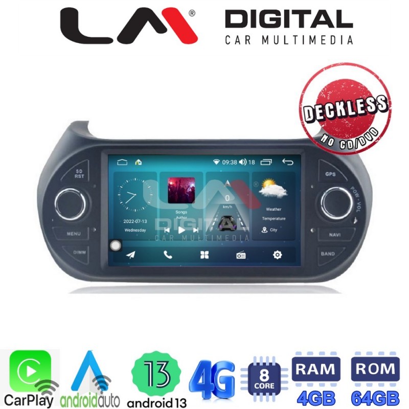 LM Digital - LM C8195 GPS Οθόνη OEM Multimedia Αυτοκινήτου για Fiat Fiorino, Citroen Piper (CarPlay/AndroidAuto/BT/GPS/WIFI/GPRS)