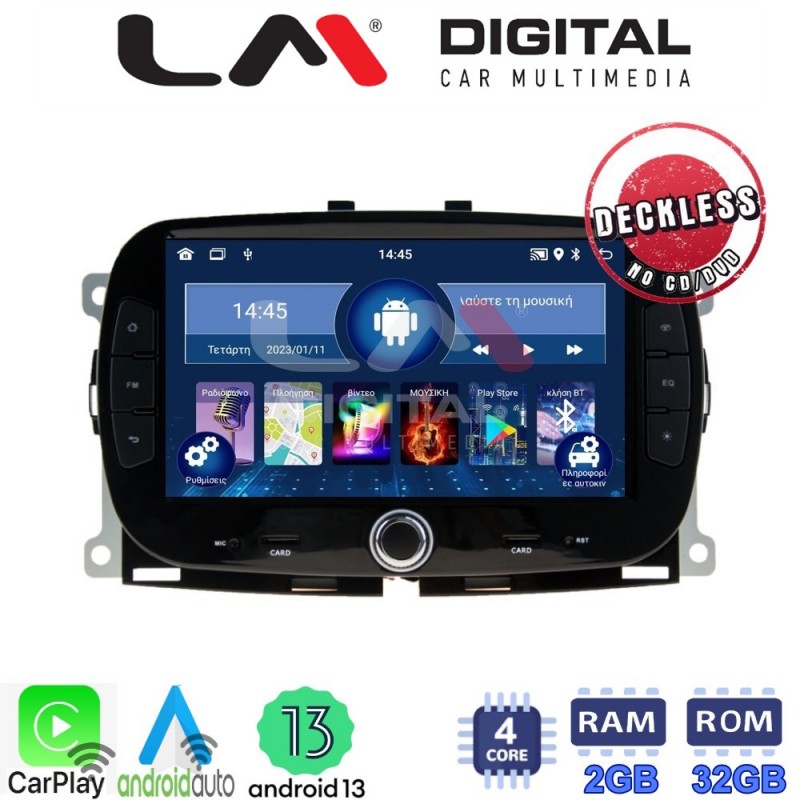 LM Digital - LM N4198 GPS Οθόνη OEM Multimedia Αυτοκινήτου για Fiat 500 2018 (CarPlay/AndroidAuto/BT/GPS/WIFI)