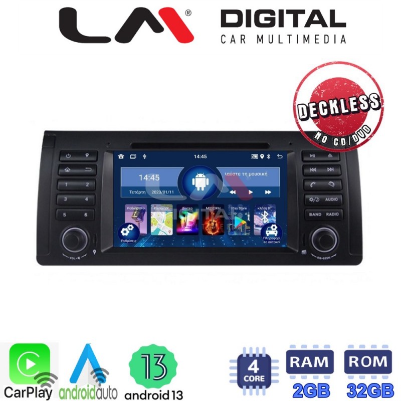 LM Digital - LM N4395 GPS Οθόνη OEM Multimedia Αυτοκινήτου για BMW S5 (E39),S7 (E38) X5 (E53), RangeRover 02&gt;04 (CarPlay/AndroidAuto/BT/GPS/WIFI)