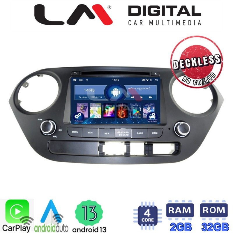 LM Digital - LM N4406 GPS Οθόνη OEM Multimedia Αυτοκινήτου για Hyundai I10 2014-2016 (CarPlay/AndroidAuto/BT/GPS/WIFI)