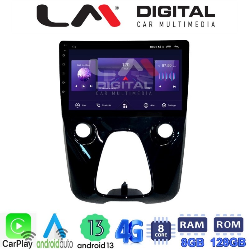 LM Digital - LM ZT8564 GPS Οθόνη OEM Multimedia Αυτοκινήτου για Aygo & C1 & 107 14&gt; (CarPlay/AndroidAuto/BT/GPS/WIFI/GPRS)