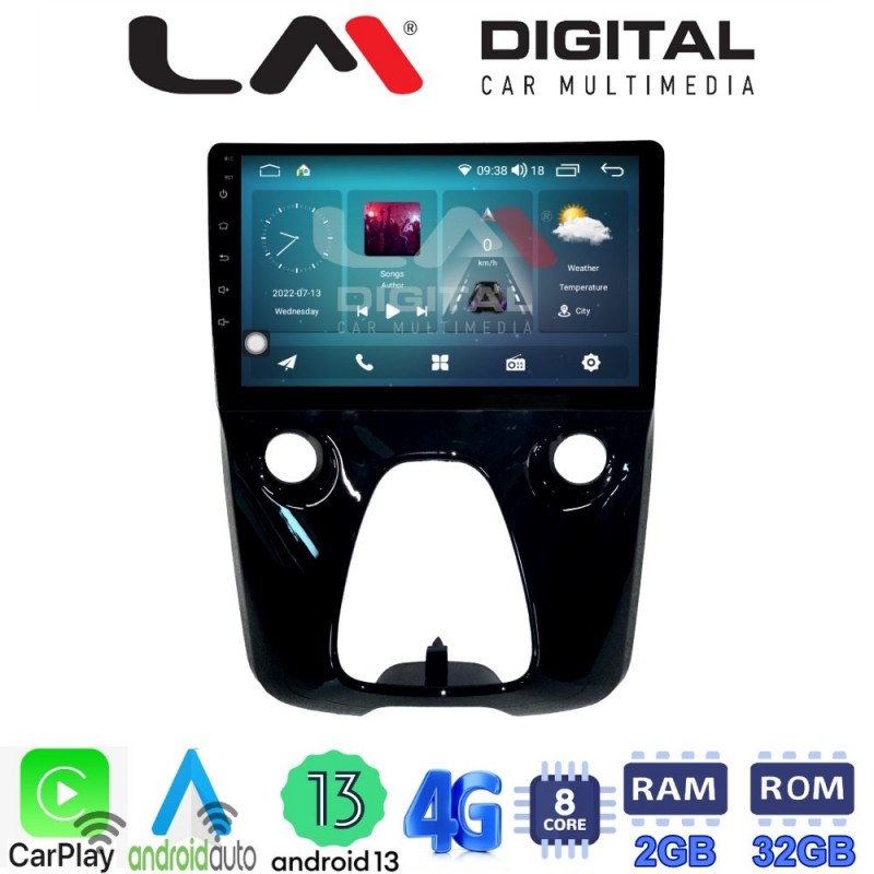 LM Digital - LM ZR8564 GPS Οθόνη OEM Multimedia Αυτοκινήτου για Aygo & C1 & 107 14&gt; (CarPlay/AndroidAuto/BT/GPS/WIFI/GPRS)