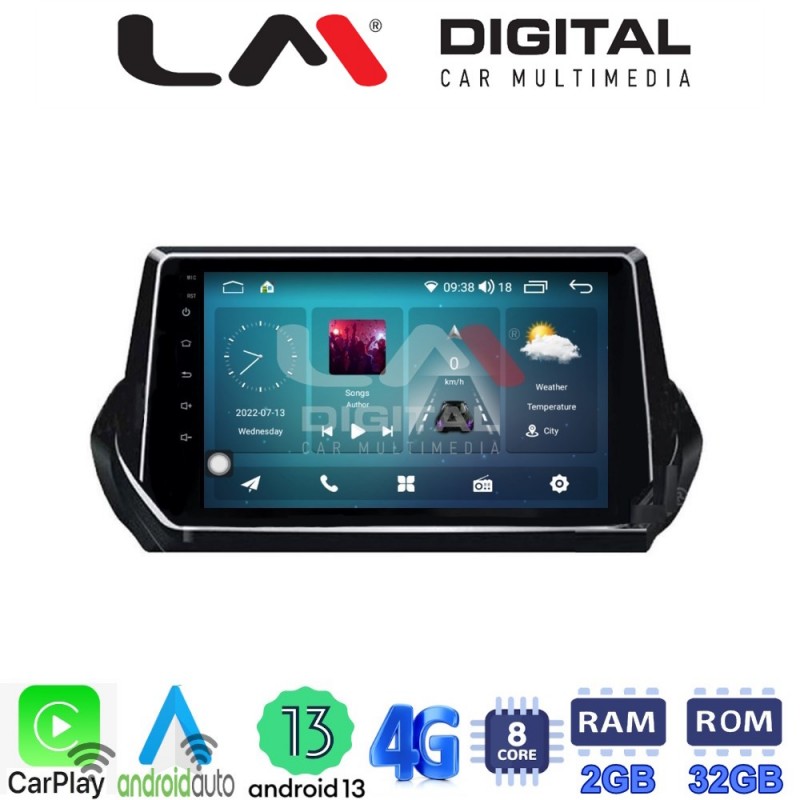 LM Digital - LM ZR8375 GPS Οθόνη OEM Multimedia Αυτοκινήτου για PEUGEOT 208-2008 2012&gt;  (CarPlay/AndroidAuto/BT/GPS/WIFI/GPRS)