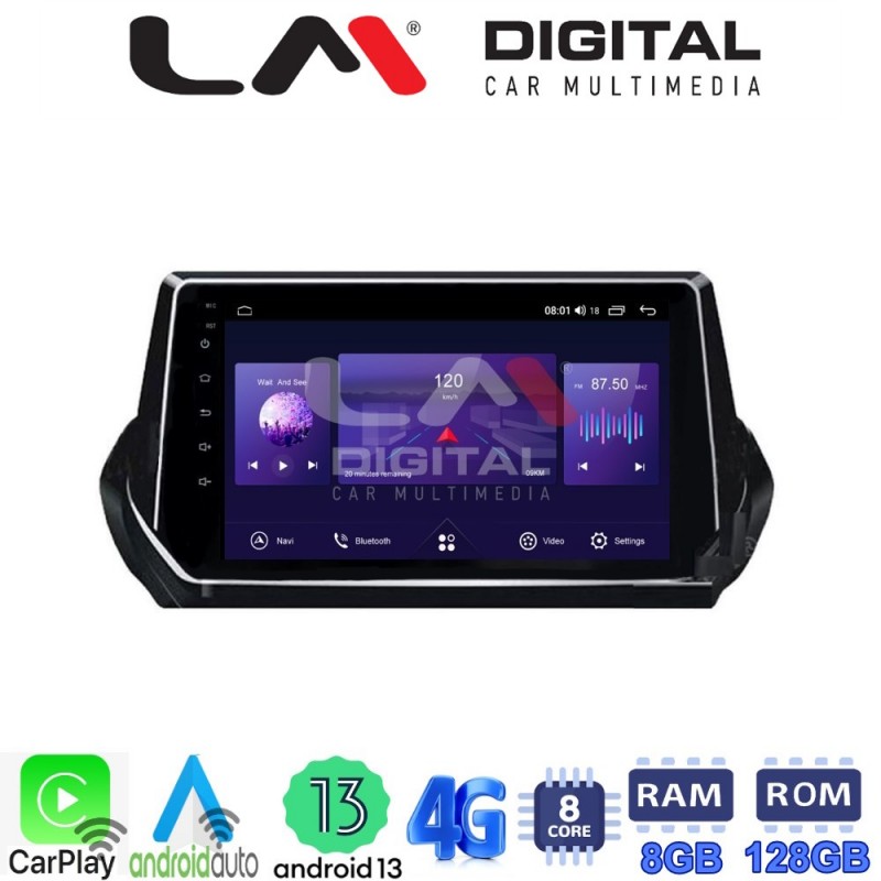 LM Digital - LM ZT8375 GPS Οθόνη OEM Multimedia Αυτοκινήτου για PEUGEOT 208-2008 2012&gt;  (CarPlay/AndroidAuto/BT/GPS/WIFI/GPRS)